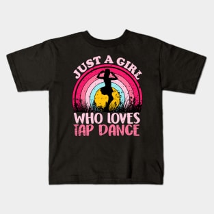 Vintage Tap Dancer Just A Girl Who Loves Tap Dance Kids T-Shirt